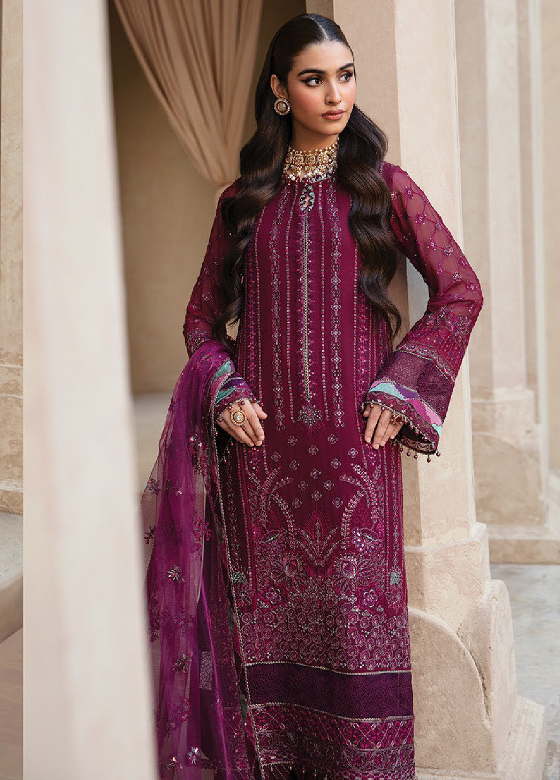 Yesfir By Xenia Formals Embroidered Chiffon Unstitched 3 Piece Suit - XF24Y 02 SHRIMAYI Yesfir By Xenia Formals Embroidered Chiffon Unstitched 3 Piece Suit - XF24Y 02 SHRIMAYI