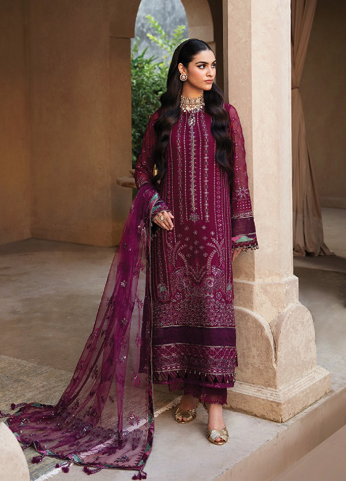 Yesfir By Xenia Formals Embroidered Chiffon Unstitched 3 Piece Suit - XF24Y 02 SHRIMAYI Yesfir By Xenia Formals Embroidered Chiffon Unstitched 3 Piece Suit - XF24Y 02 SHRIMAYI