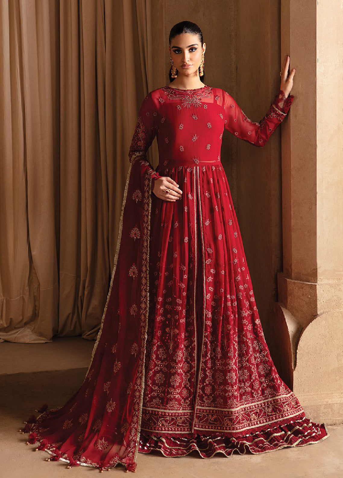 Yesfir By Xenia Formals Embroidered Chiffon Unstitched 3 Piece Suit - XF24Y 04 AARA Yesfir By Xenia Formals Embroidered Chiffon Unstitched 3 Piece Suit - XF24Y 04 AARA