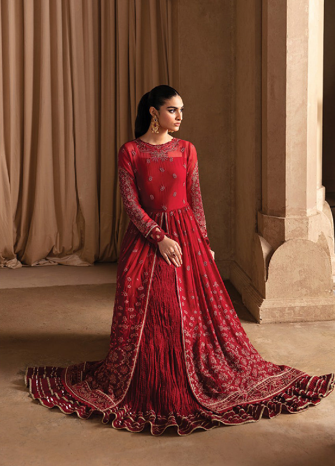 Yesfir By Xenia Formals Embroidered Chiffon Unstitched 3 Piece Suit - XF24Y 04 AARA Yesfir By Xenia Formals Embroidered Chiffon Unstitched 3 Piece Suit - XF24Y 04 AARA
