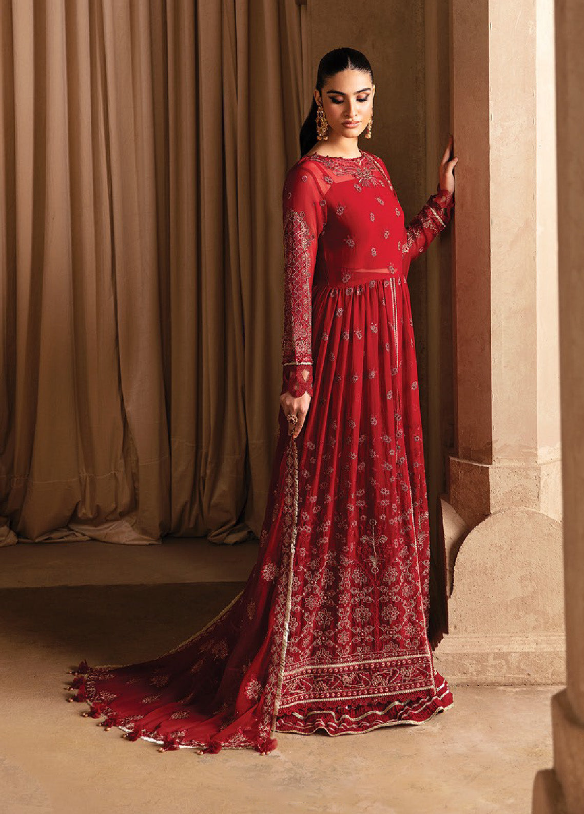 Yesfir By Xenia Formals Embroidered Chiffon Unstitched 3 Piece Suit - XF24Y 04 AARA Yesfir By Xenia Formals Embroidered Chiffon Unstitched 3 Piece Suit - XF24Y 04 AARA