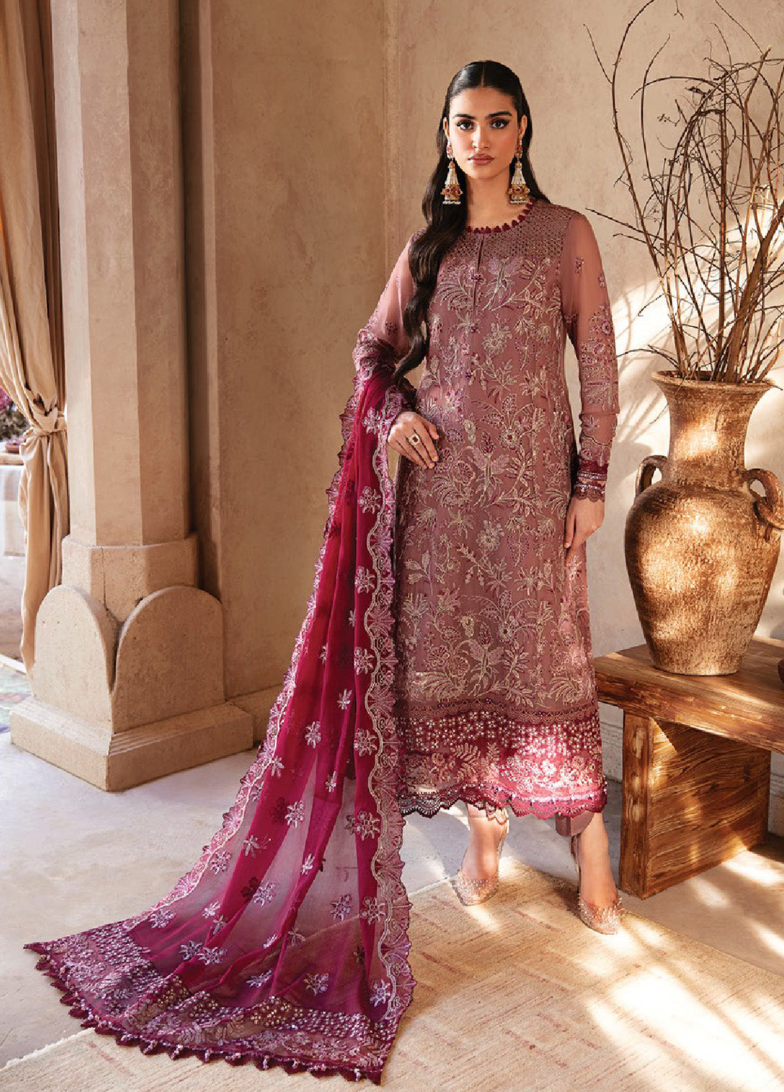 Yesfir By Xenia Formals Embroidered Chiffon Unstitched 3 Piece Suit - XF24Y 05 KAINA Yesfir By Xenia Formals Embroidered Chiffon Unstitched 3 Piece Suit - XF24Y 05 KAINA