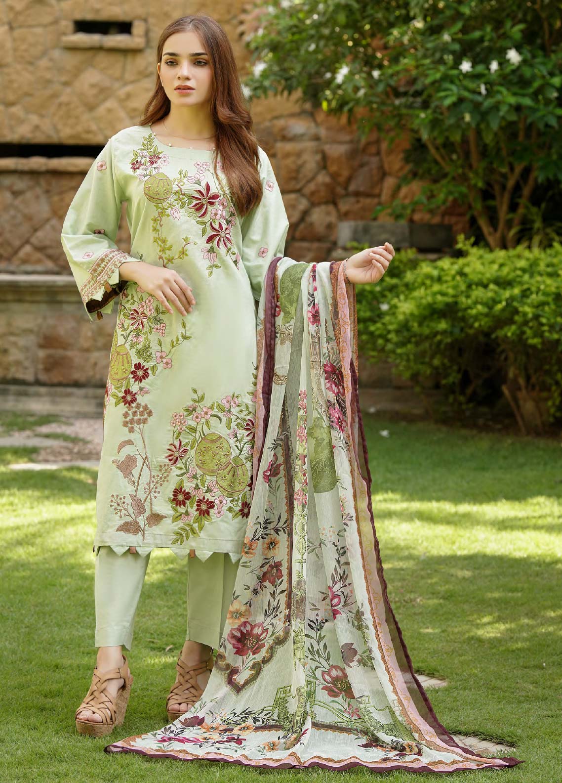 D#02 Fine Tex Zenia Emb Collection 1122 Green D#02 Fine Tex Zenia Emb Collection 1122 Green