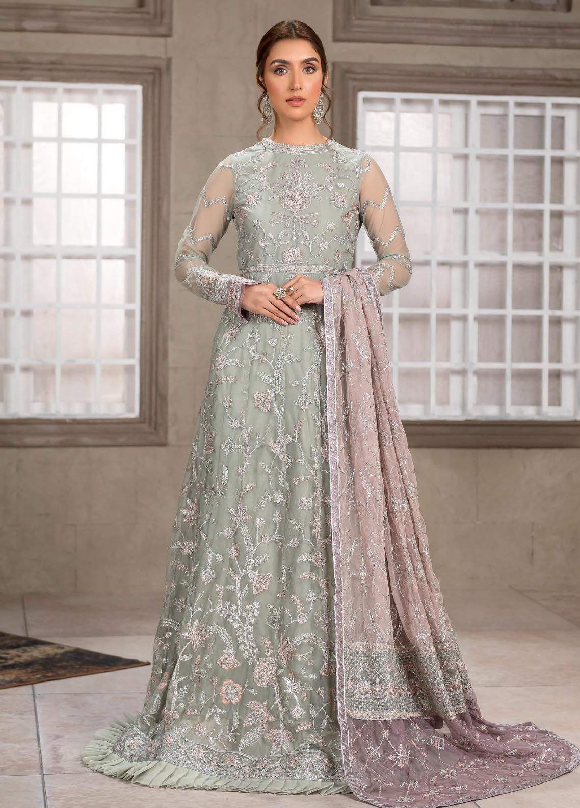 Falak By Zarif Embroidered Net Unstitched 3 Piece Suit - 01 Falak By Zarif Embroidered Net Unstitched 3 Piece Suit - 01