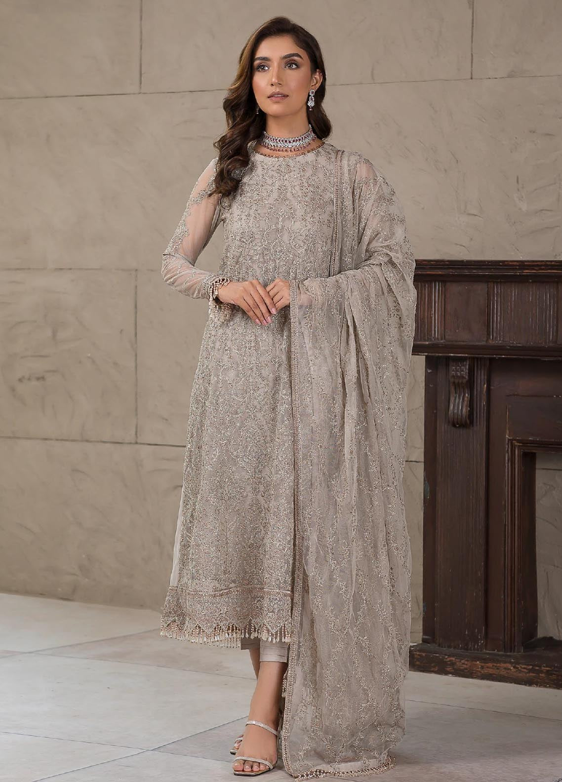 Falak By Zarif Embroidered Net Unstitched 3 Piece Suit - 03 Falak By Zarif Embroidered Net Unstitched 3 Piece Suit - 03