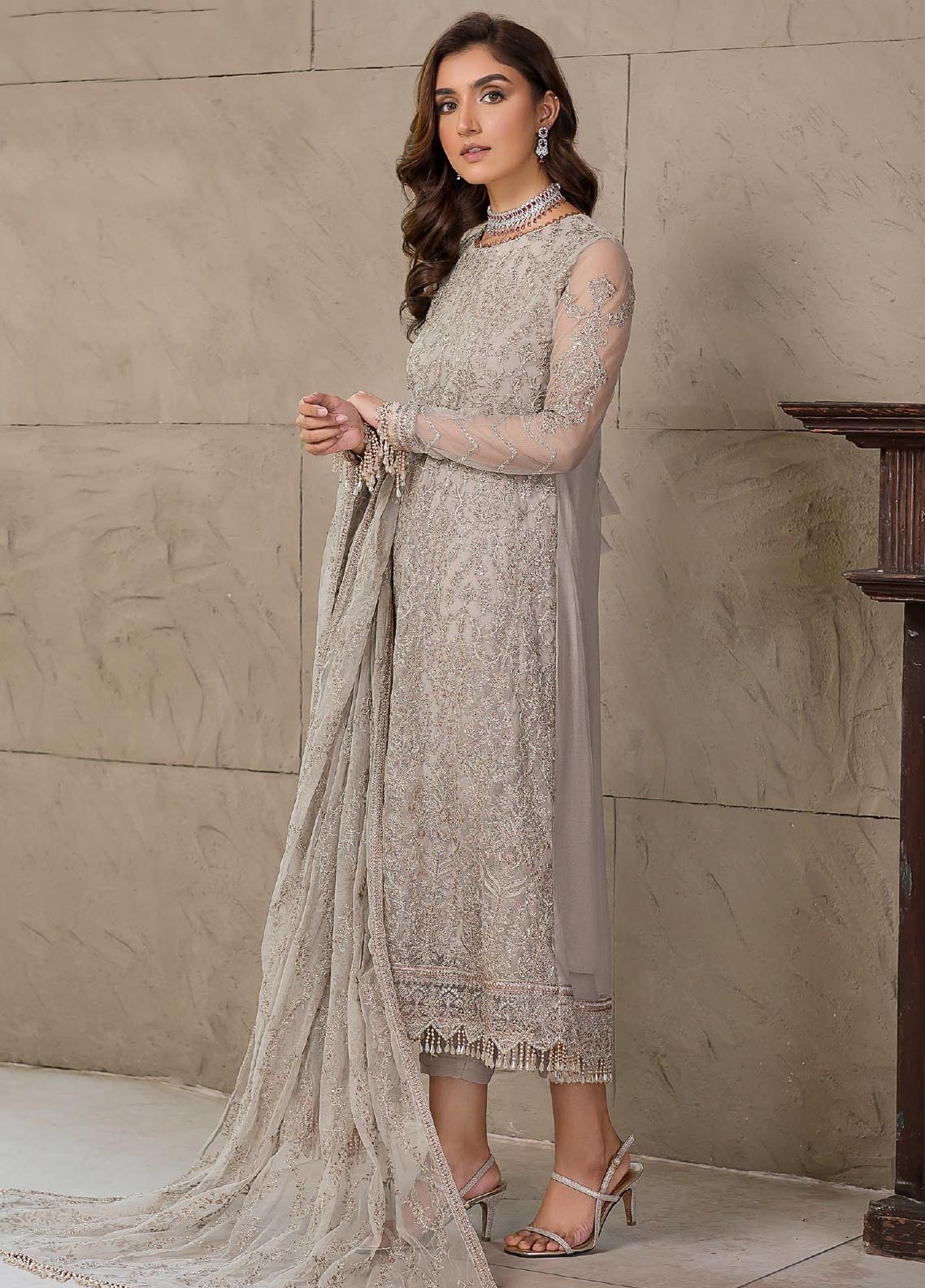 Falak By Zarif Embroidered Net Unstitched 3 Piece Suit - 03 Falak By Zarif Embroidered Net Unstitched 3 Piece Suit - 03