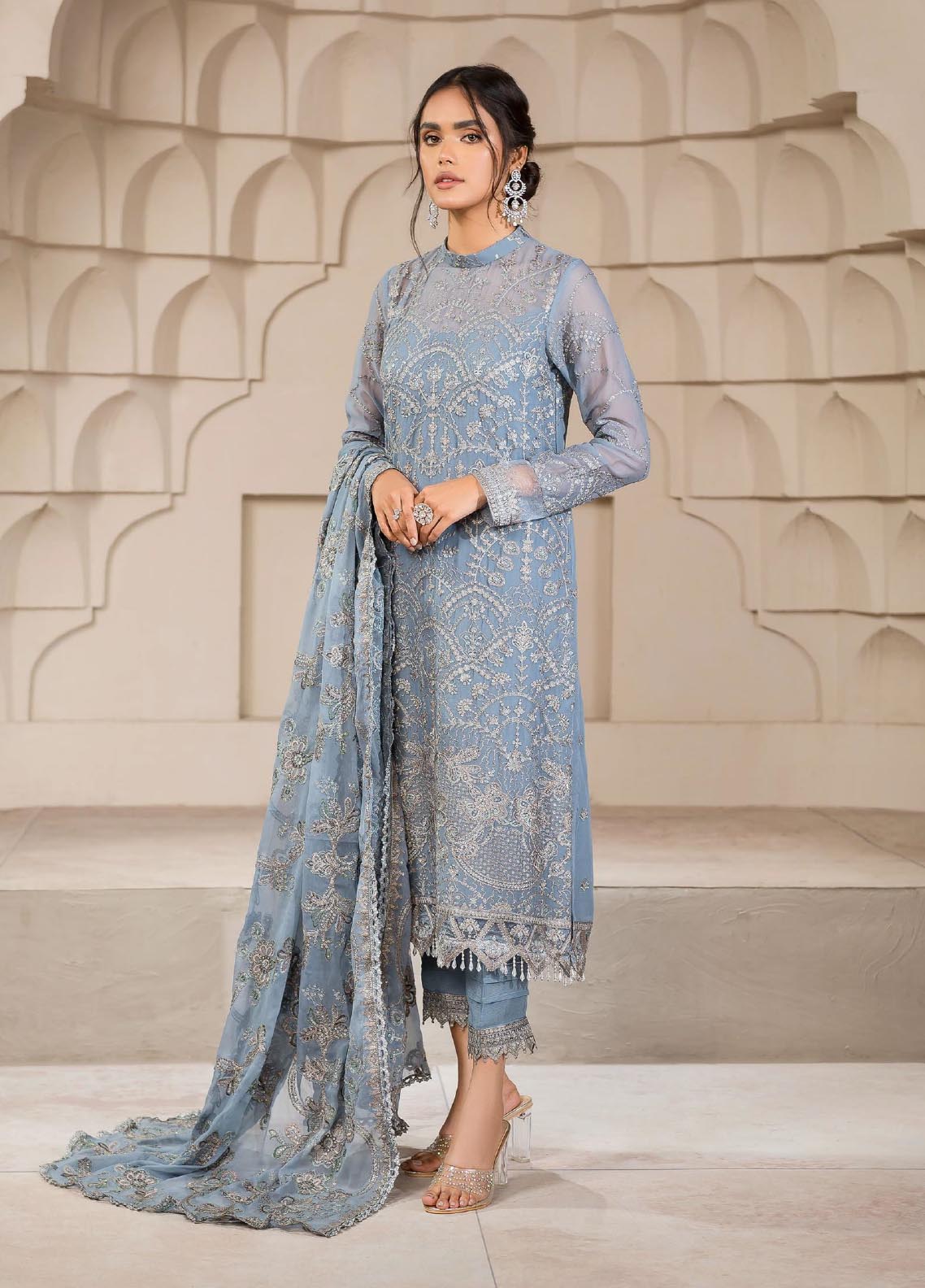 Falak By Zarif Embroidered Chiffon Unstitched 3 Piece Suit - 05 Falak By Zarif Embroidered Chiffon Unstitched 3 Piece Suit - 05