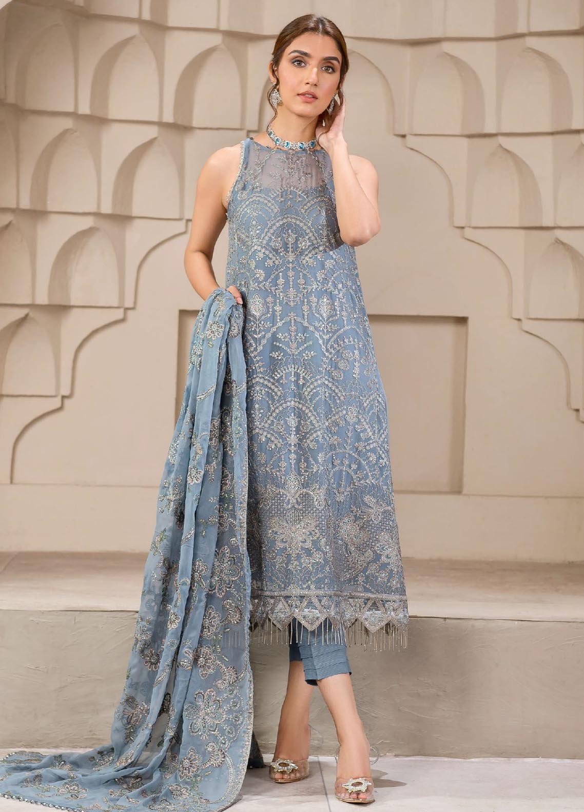Falak By Zarif Embroidered Chiffon Unstitched 3 Piece Suit - 05 Falak By Zarif Embroidered Chiffon Unstitched 3 Piece Suit - 05