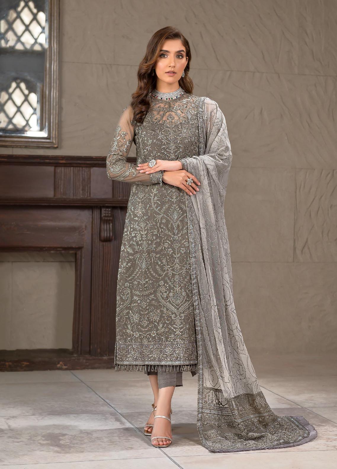 Falak By Zarif Embroidered Chiffon Unstitched 3 Piece Suit - 06 Falak By Zarif Embroidered Chiffon Unstitched 3 Piece Suit - 06