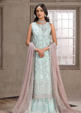 Falak By Zarif Embroidered Net Unstitched 3 Piece Suit - 08
