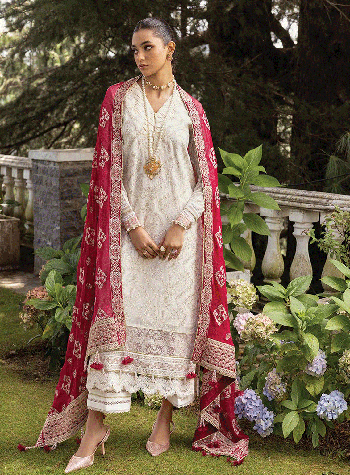 Zahra By Xenia Formals Embroidered Chiffon Unstitched 3 Piece Suit - XF23ZL 01 SHAQRAA Zahra By Xenia Formals Embroidered Chiffon Unstitched 3 Piece Suit - XF23ZL 01 SHAQRAA