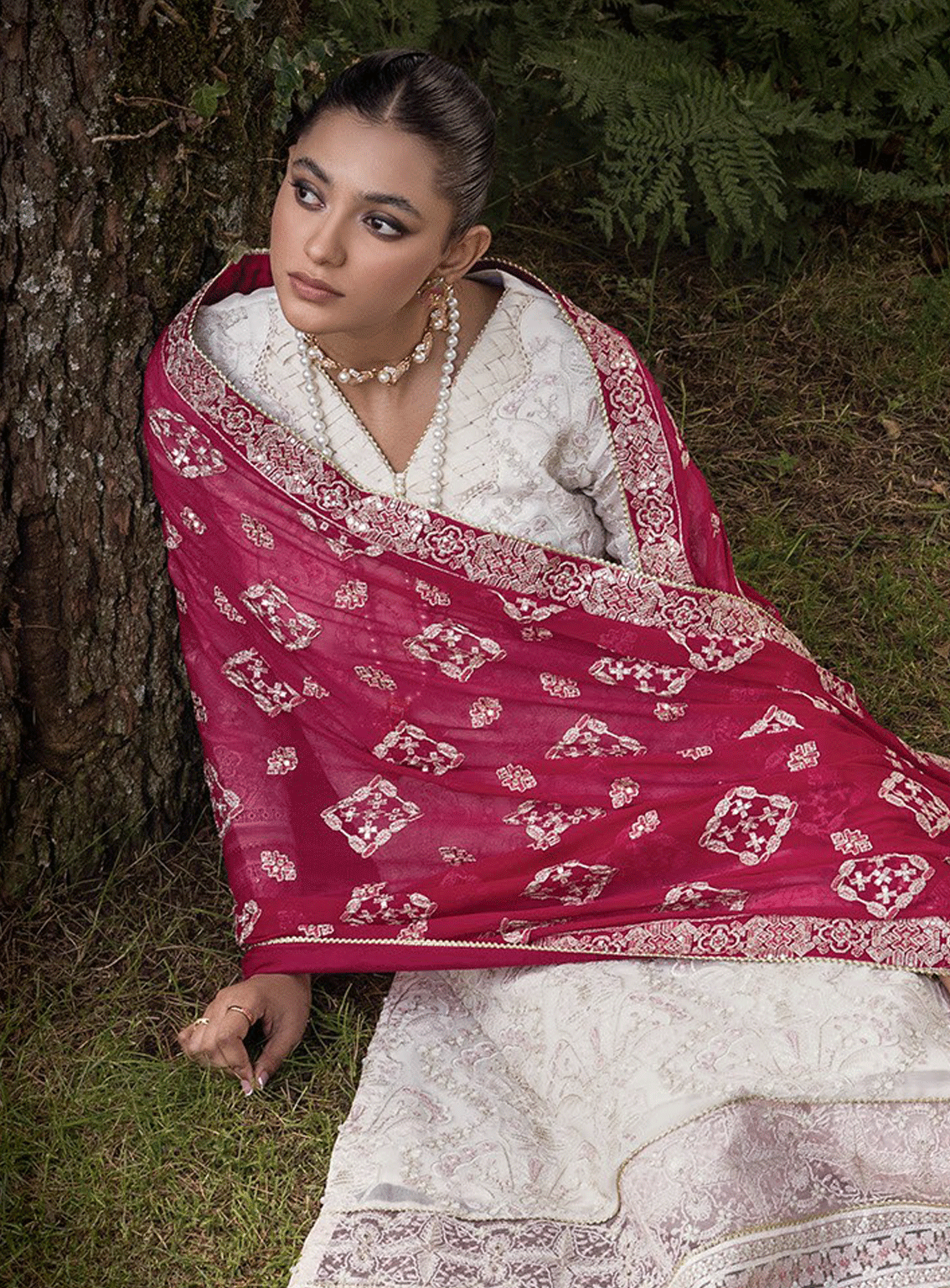 Zahra By Xenia Formals Embroidered Chiffon Unstitched 3 Piece Suit - XF23ZL 01 SHAQRAA Zahra By Xenia Formals Embroidered Chiffon Unstitched 3 Piece Suit - XF23ZL 01 SHAQRAA