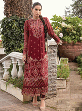 Zahra By Xenia Formals Embroidered Chiffon Unstitched 3 Piece Suit - XF23ZL 08 MAHEER