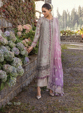 Zahra By Xenia Formals Embroidered Chiffon Unstitched 3 Piece Suit - XF23ZL 09 TAIF