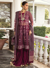 Zahra By Xenia Formals Embroidered Net Unstitched 3 Piece Suit - XF23ZL 10 MARAH