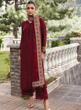 Zahra By Xenia Formals Embroidered Raw Silk Unstitched 3 Piece Suit - XF23ZL 03 TANYA