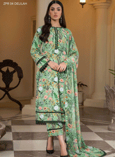 Zarif Printed Georgette Silk Unstitched 3 Piece Suit - ZF23GS ZPR-04 DELILAH