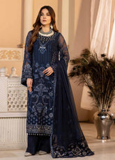 Zarsha By Fashion City Luxury Chiffon Unstitched 3 Piece Suit - FC24Z LCZ-302 MIDNIGHT ELEGANCY