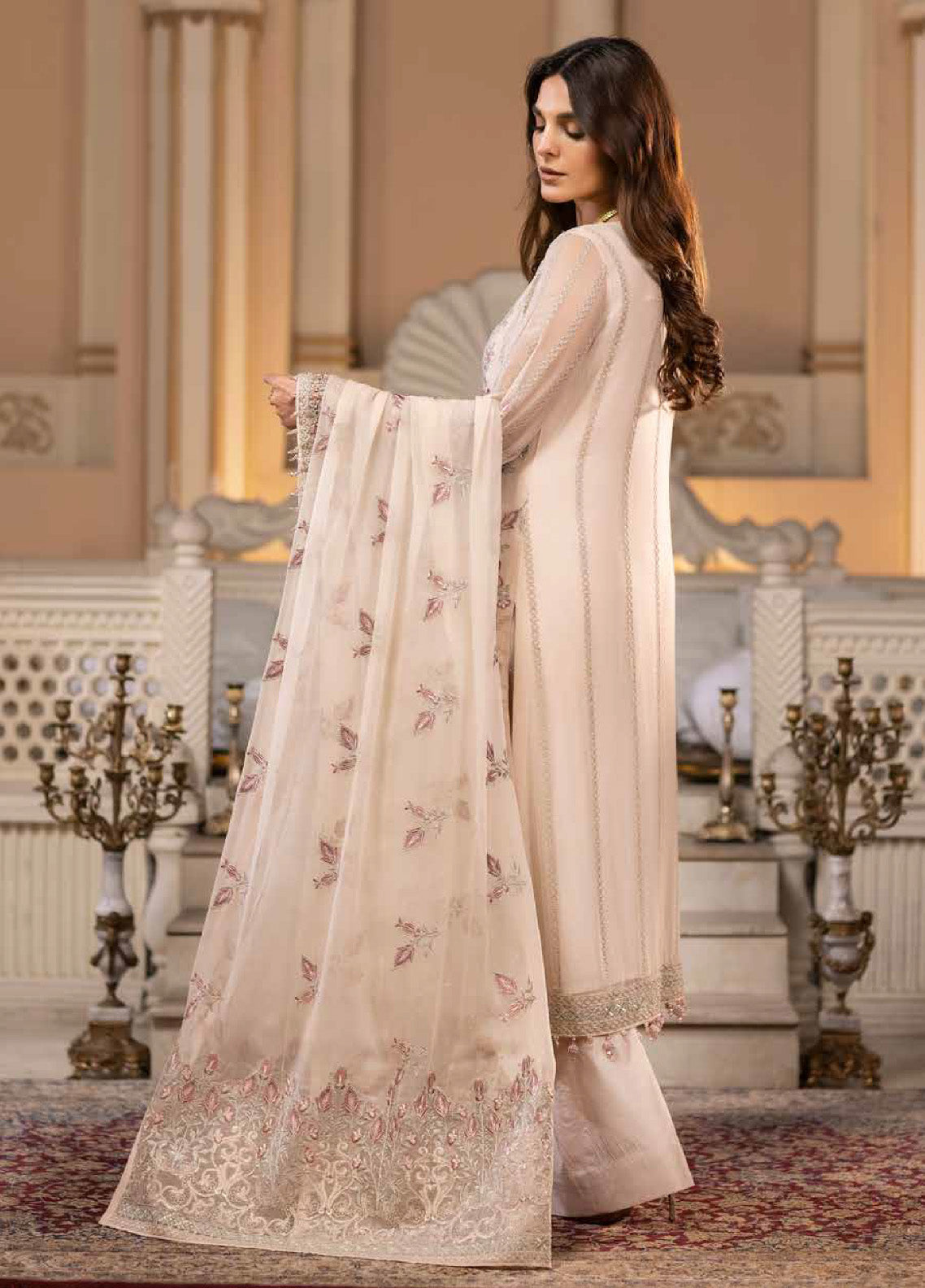 Zarsha By Fashion City Luxury Chiffon Unstitched 3 Piece Suit - FC24Z LCZ-303 RADIANT ROSE Zarsha By Fashion City Luxury Chiffon Unstitched 3 Piece Suit - FC24Z LCZ-303 RADIANT ROSE