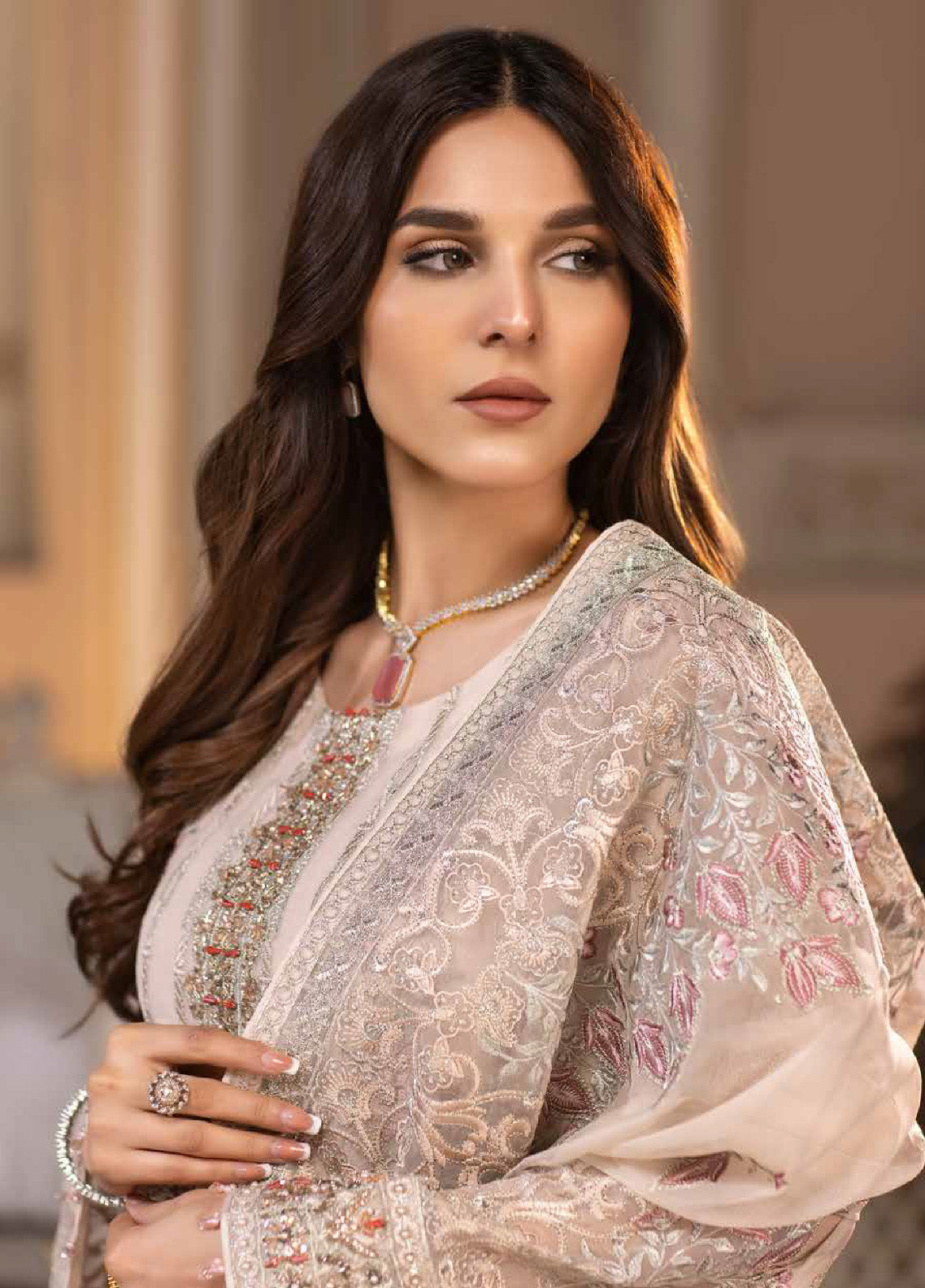 Zarsha By Fashion City Luxury Chiffon Unstitched 3 Piece Suit - FC24Z LCZ-303 RADIANT ROSE Zarsha By Fashion City Luxury Chiffon Unstitched 3 Piece Suit - FC24Z LCZ-303 RADIANT ROSE