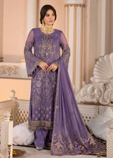 Zarsha By Fashion City Luxury Chiffon Unstitched 3 Piece Suit - FC24Z LCZ-304 SUNSET SERAPE