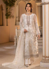 Zarsha By Fashion City Luxury Chiffon Unstitched 3 Piece Suit - FC24Z LCZ-307 PEARL MIST