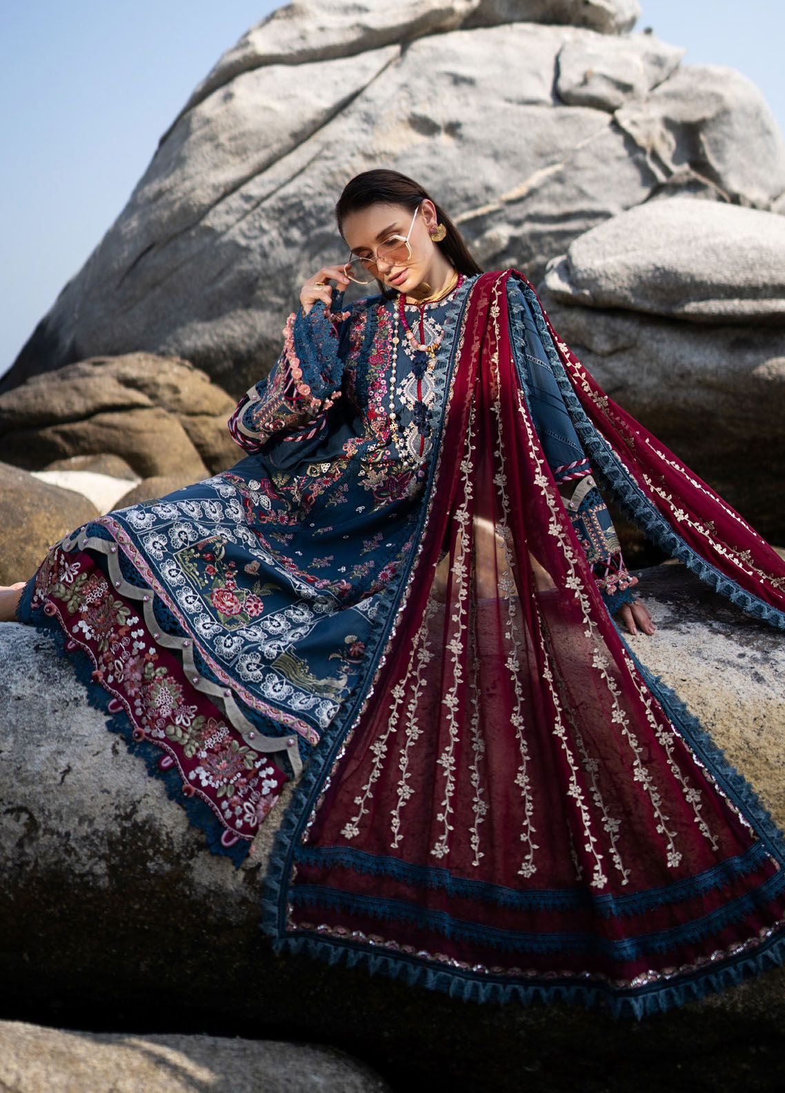 Alif By AJR Couture Signature Luxury Embroidered Lawn 3 Piece Unstitched Suit AJRC24ASLL-02 AYRA Alif By AJR Couture Signature Luxury Embroidered Lawn 3 Piece Unstitched Suit AJRC24ASLL-02 AYRA