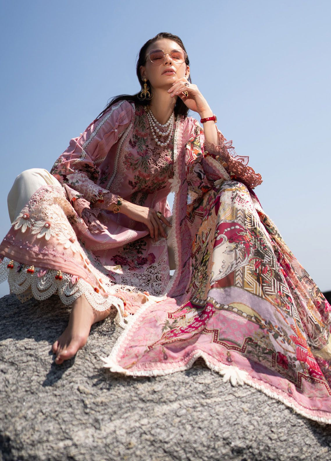 Alif By AJR Couture Signature Luxury Embroidered Lawn 3 Piece Unstitched Suit AJRC24ASLL-04 ROSY Alif By AJR Couture Signature Luxury Embroidered Lawn 3 Piece Unstitched Suit AJRC24ASLL-04 ROSY