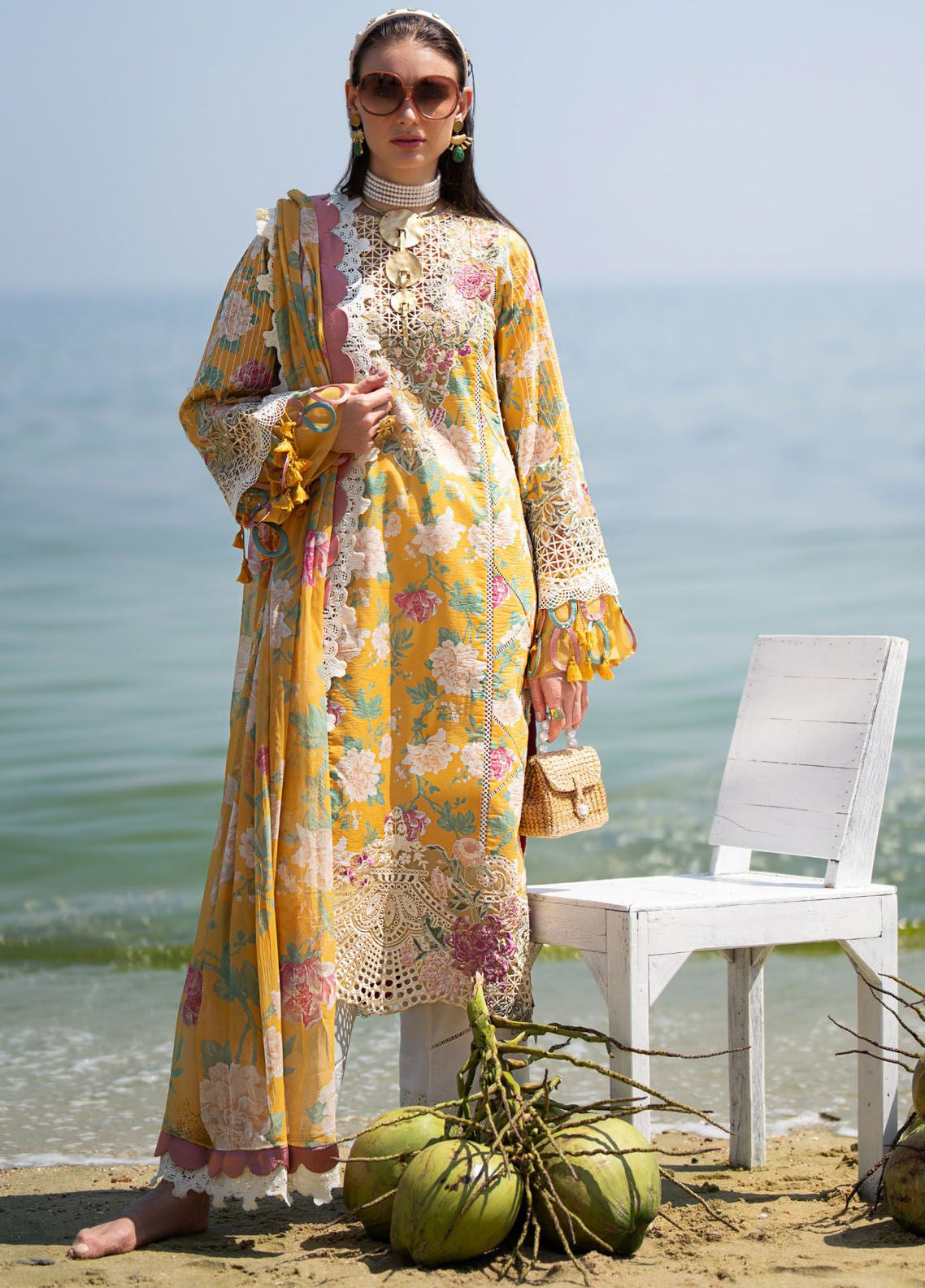 Alif By AJR Couture Signature Luxury Embroidered Lawn 3 Piece Unstitched Suit AJRC24ASLL-07 SUNLIT Alif By AJR Couture Signature Luxury Embroidered Lawn 3 Piece Unstitched Suit AJRC24ASLL-07 SUNLIT