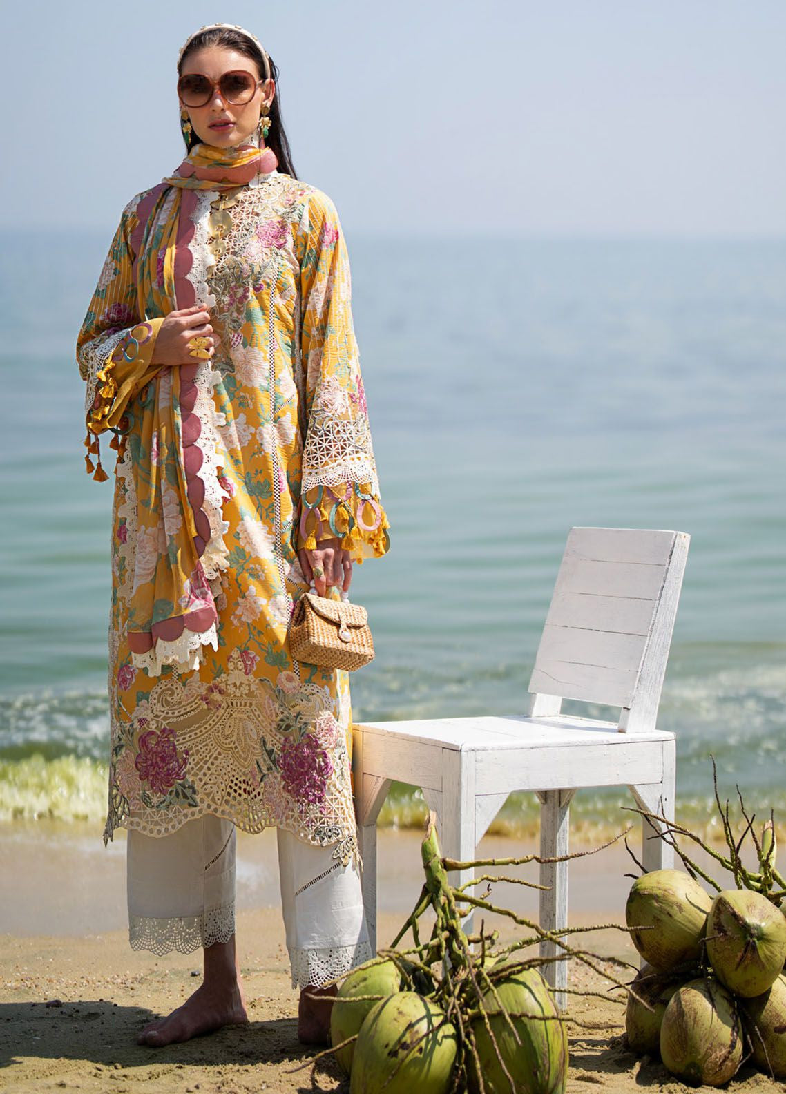 Alif By AJR Couture Signature Luxury Embroidered Lawn 3 Piece Unstitched Suit AJRC24ASLL-07 SUNLIT Alif By AJR Couture Signature Luxury Embroidered Lawn 3 Piece Unstitched Suit AJRC24ASLL-07 SUNLIT