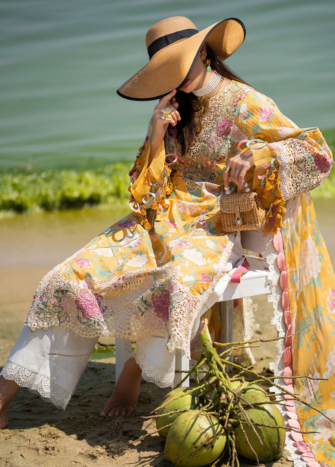 Alif By AJR Couture Signature Luxury Embroidered Lawn 3 Piece Unstitched Suit AJRC24ASLL-07 SUNLIT Alif By AJR Couture Signature Luxury Embroidered Lawn 3 Piece Unstitched Suit AJRC24ASLL-07 SUNLIT