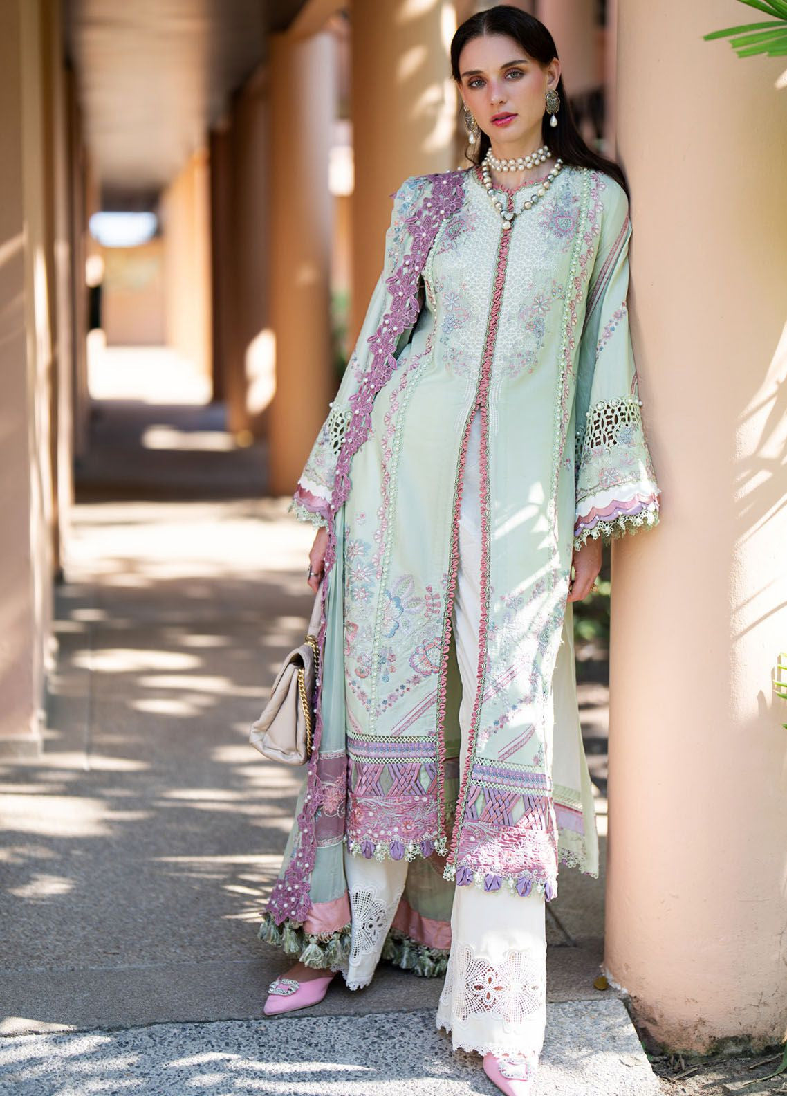 Alif By AJR Couture Signature Luxury Embroidered Lawn 3 Piece Unstitched Suit AJRC24ASLL-10 AURA Alif By AJR Couture Signature Luxury Embroidered Lawn 3 Piece Unstitched Suit AJRC24ASLL-10 AURA