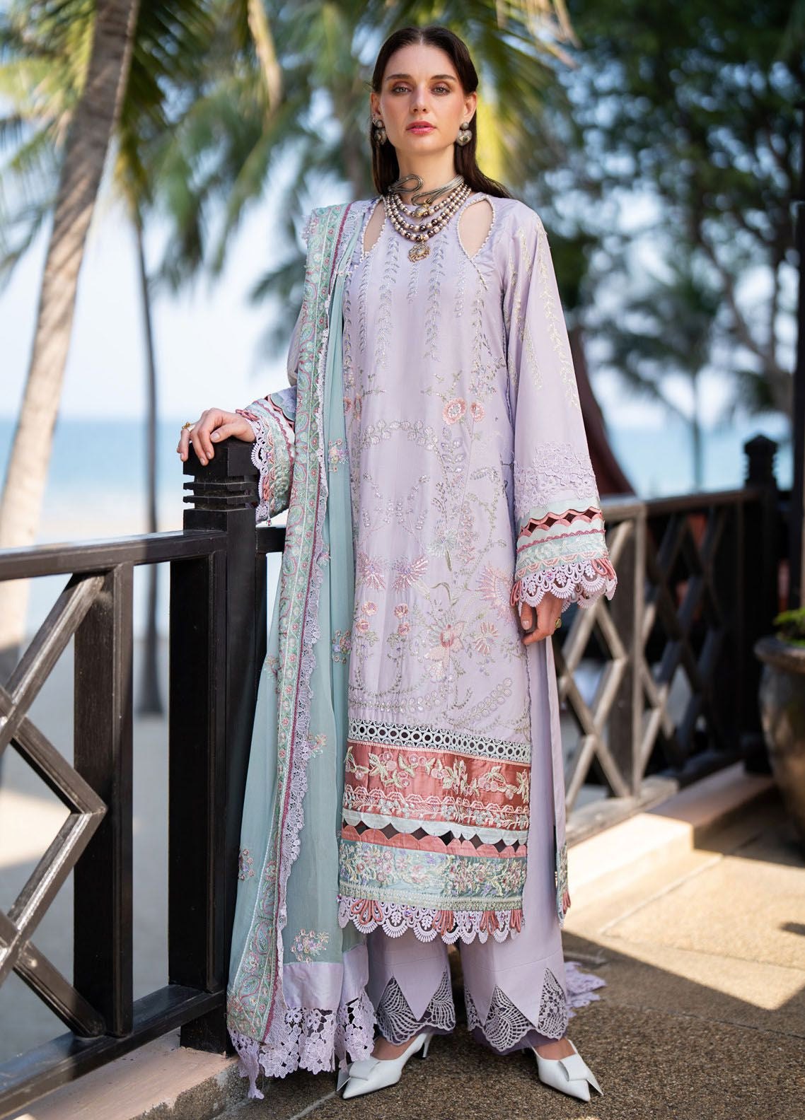 Alif By AJR Couture Signature Luxury Embroidered Lawn 3 Piece Unstitched Suit AJRC24ASLL-11 CASTLE Alif By AJR Couture Signature Luxury Embroidered Lawn 3 Piece Unstitched Suit AJRC24ASLL-11 CASTLE