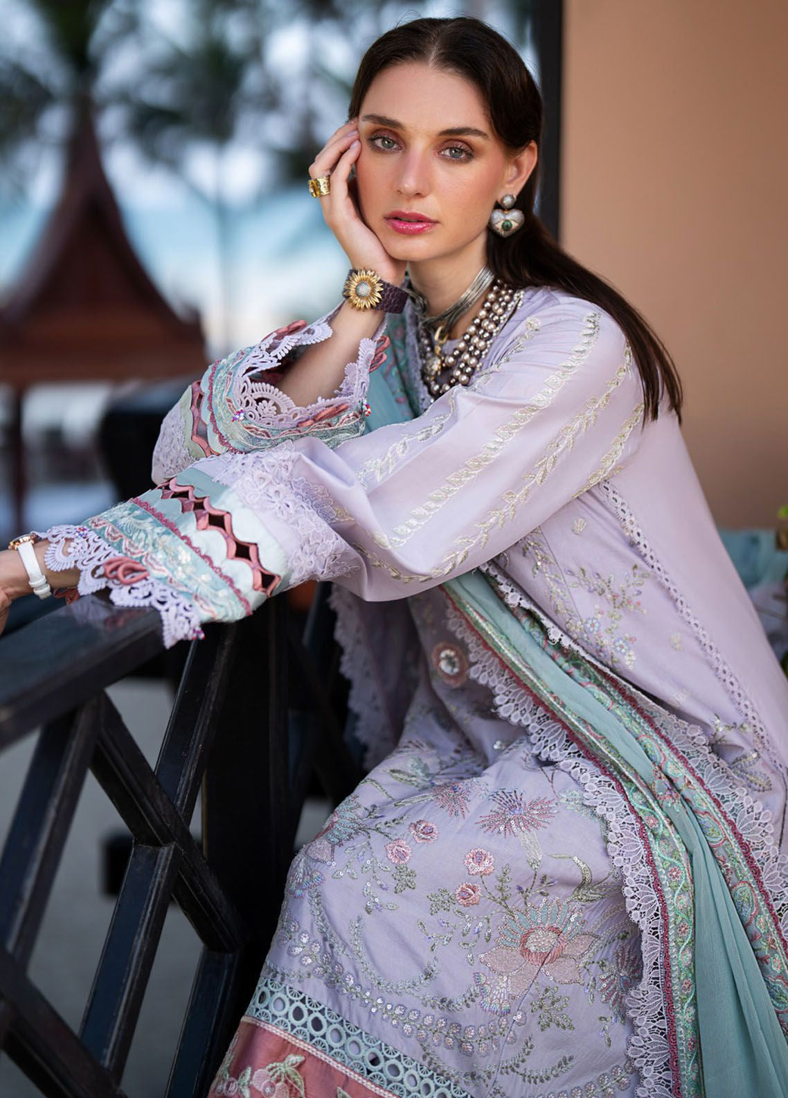Alif By AJR Couture Signature Luxury Embroidered Lawn 3 Piece Unstitched Suit AJRC24ASLL-11 CASTLE Alif By AJR Couture Signature Luxury Embroidered Lawn 3 Piece Unstitched Suit AJRC24ASLL-11 CASTLE