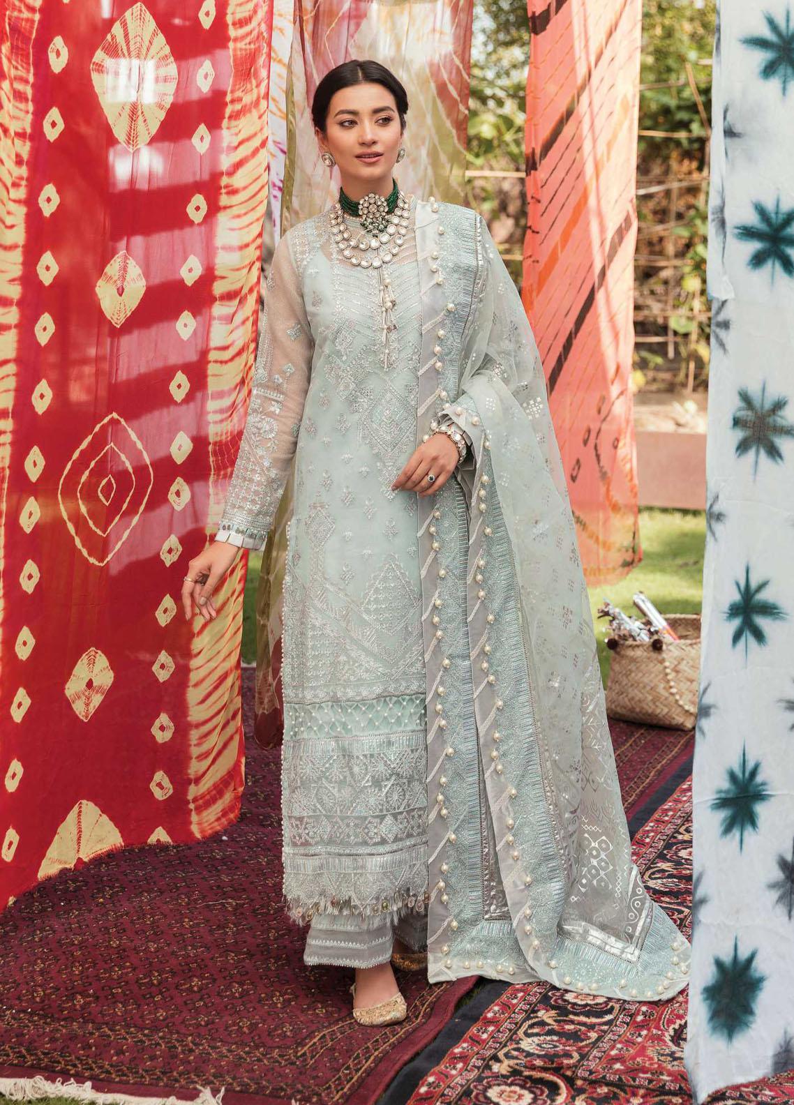 Ayzel Sangat By Afrozeh Embroidered Cotton Net Unstitched 3 Piece Suit - RAMANI Ayzel Sangat By Afrozeh Embroidered Cotton Net Unstitched 3 Piece Suit - RAMANI
