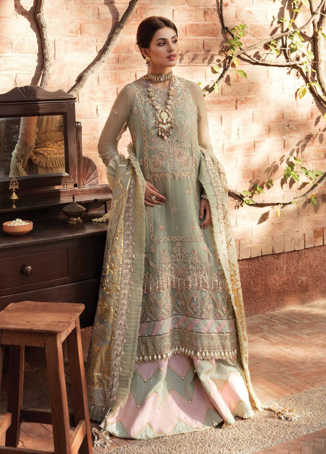 Ayzel Sangat By Afrozeh Embroidered Chiffon Unstitched 3 Piece Suit - BAHAAR BANU Ayzel Sangat By Afrozeh Embroidered Chiffon Unstitched 3 Piece Suit - BAHAAR BANU
