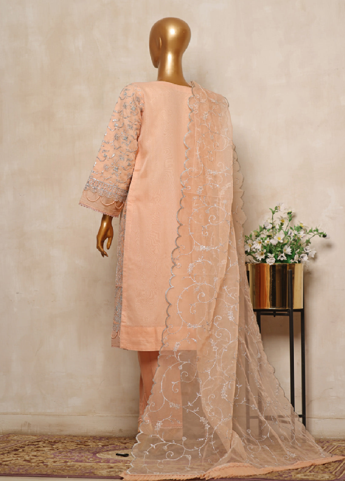 Bin Saeed Festive Embroidered Organza 3 Piece Stitched Suit BS24FOS-08 Bin Saeed Festive Embroidered Organza 3 Piece Stitched Suit BS24FOS-08