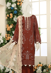 Huse By Humdum Embroidered Viscose Unstitched 3 Piece Suit - 02