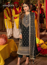 Chamak Damak By Asim Jofa Luxury Festive Embroidered Lawn 3 Piece Unstitched Suit AJ24CD AJCD-06
