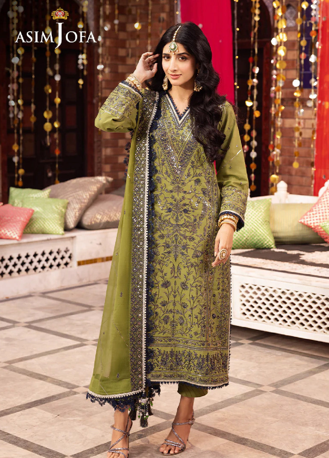 Chamak Damak By Asim Jofa Luxury Festive Embroidered Lawn 3 Piece Unstitched Suit AJ24CD AJCD-10 Chamak Damak By Asim Jofa Luxury Festive Embroidered Lawn 3 Piece Unstitched Suit AJ24CD AJCD-10