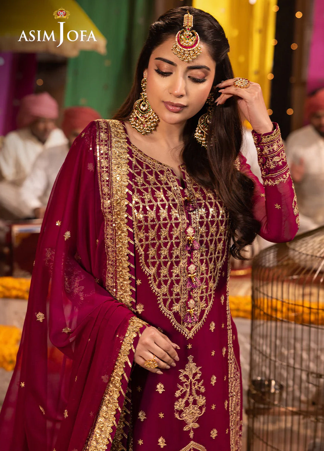 Chamak Damak By Asim Jofa Luxury Festive Embroidered Lawn 3 Piece Unstitched Suit AJ24CD AJCD-12 Chamak Damak By Asim Jofa Luxury Festive Embroidered Lawn 3 Piece Unstitched Suit AJ24CD AJCD-12