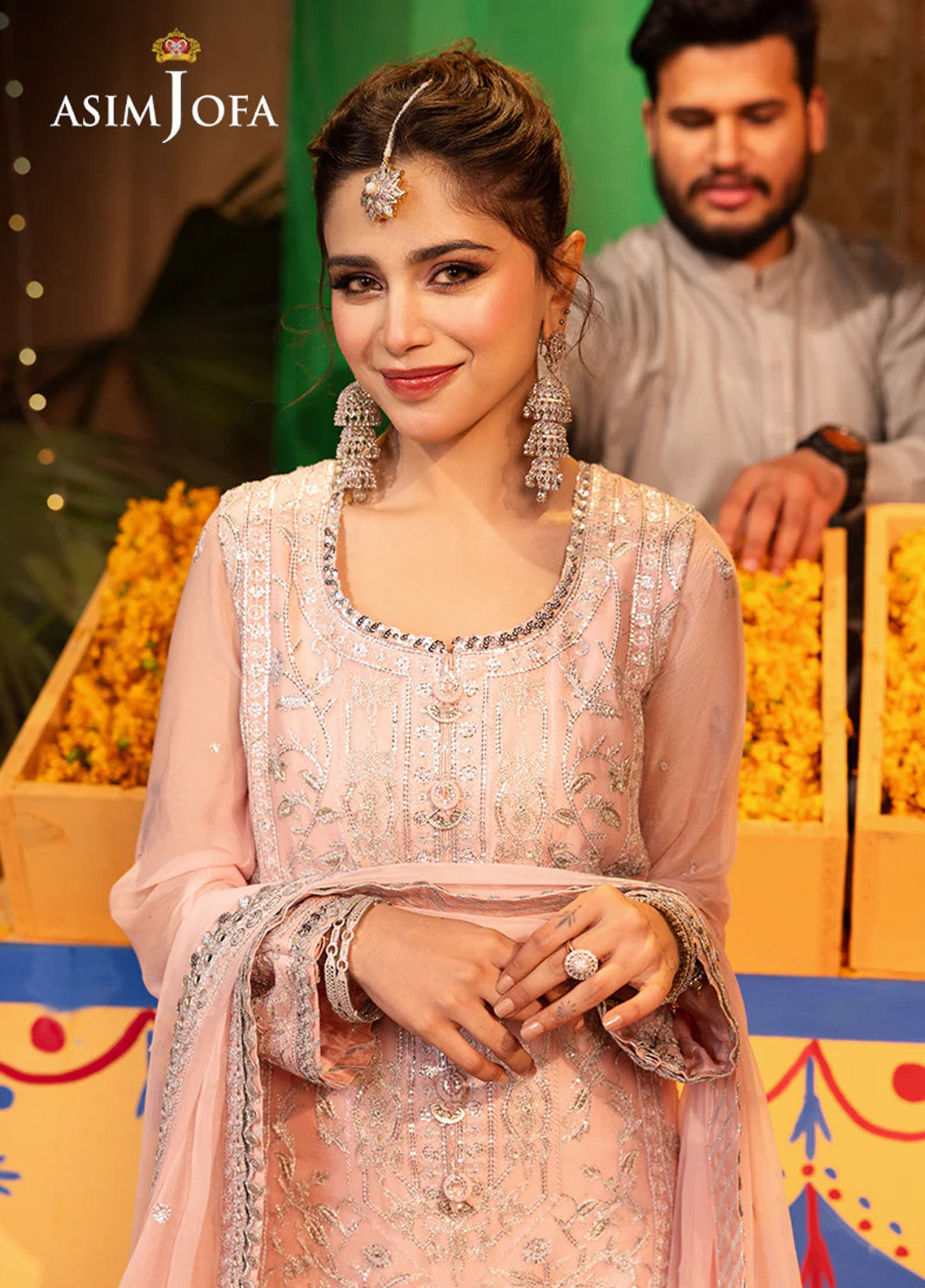 Chamak Damak By Asim Jofa Luxury Festive Embroidered Lawn 3 Piece Unstitched Suit AJ24CD AJCD-14 Chamak Damak By Asim Jofa Luxury Festive Embroidered Lawn 3 Piece Unstitched Suit AJ24CD AJCD-14