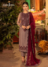 Chamak Damak By Asim Jofa Luxury Festive Embroidered Lawn 3 Piece Unstitched Suit AJ24CD AJCD-15