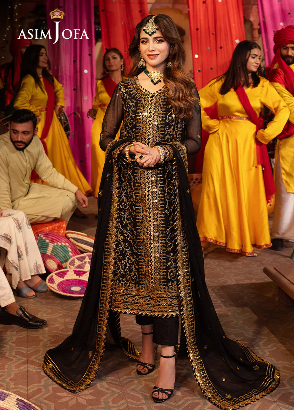 Chamak Damak By Asim Jofa Luxury Festive Embroidered Lawn 3 Piece Unstitched Suit AJ24CD AJCD-19 Chamak Damak By Asim Jofa Luxury Festive Embroidered Lawn 3 Piece Unstitched Suit AJ24CD AJCD-19