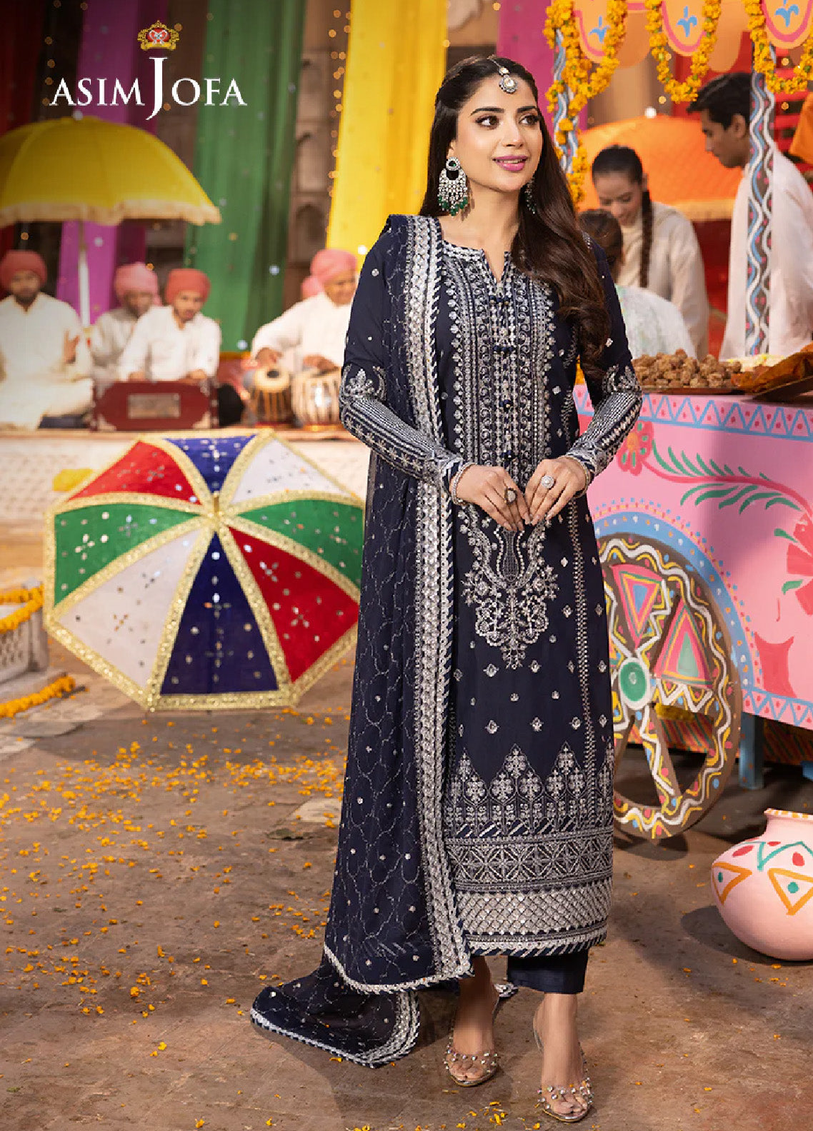 Chamak Damak By Asim Jofa Luxury Festive Embroidered Lawn 3 Piece Unstitched Suit AJ24CD AJCD-24 Chamak Damak By Asim Jofa Luxury Festive Embroidered Lawn 3 Piece Unstitched Suit AJ24CD AJCD-24