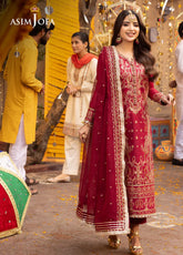 Chamak Damak By Asim Jofa Luxury Festive Embroidered Lawn 3 Piece Unstitched Suit AJ24CD AJCD-25