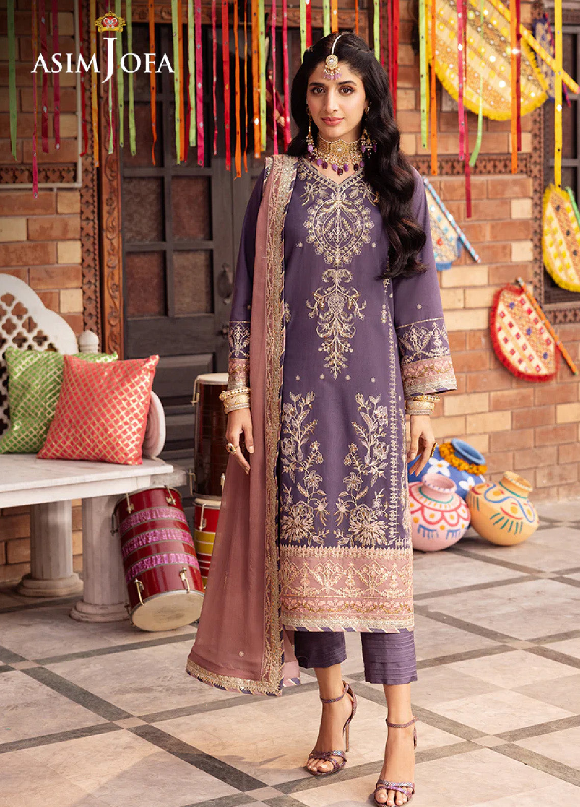 Chamak Damak By Asim Jofa Luxury Festive Embroidered Lawn 3 Piece Unstitched Suit AJ24CD AJCD-26 Chamak Damak By Asim Jofa Luxury Festive Embroidered Lawn 3 Piece Unstitched Suit AJ24CD AJCD-26