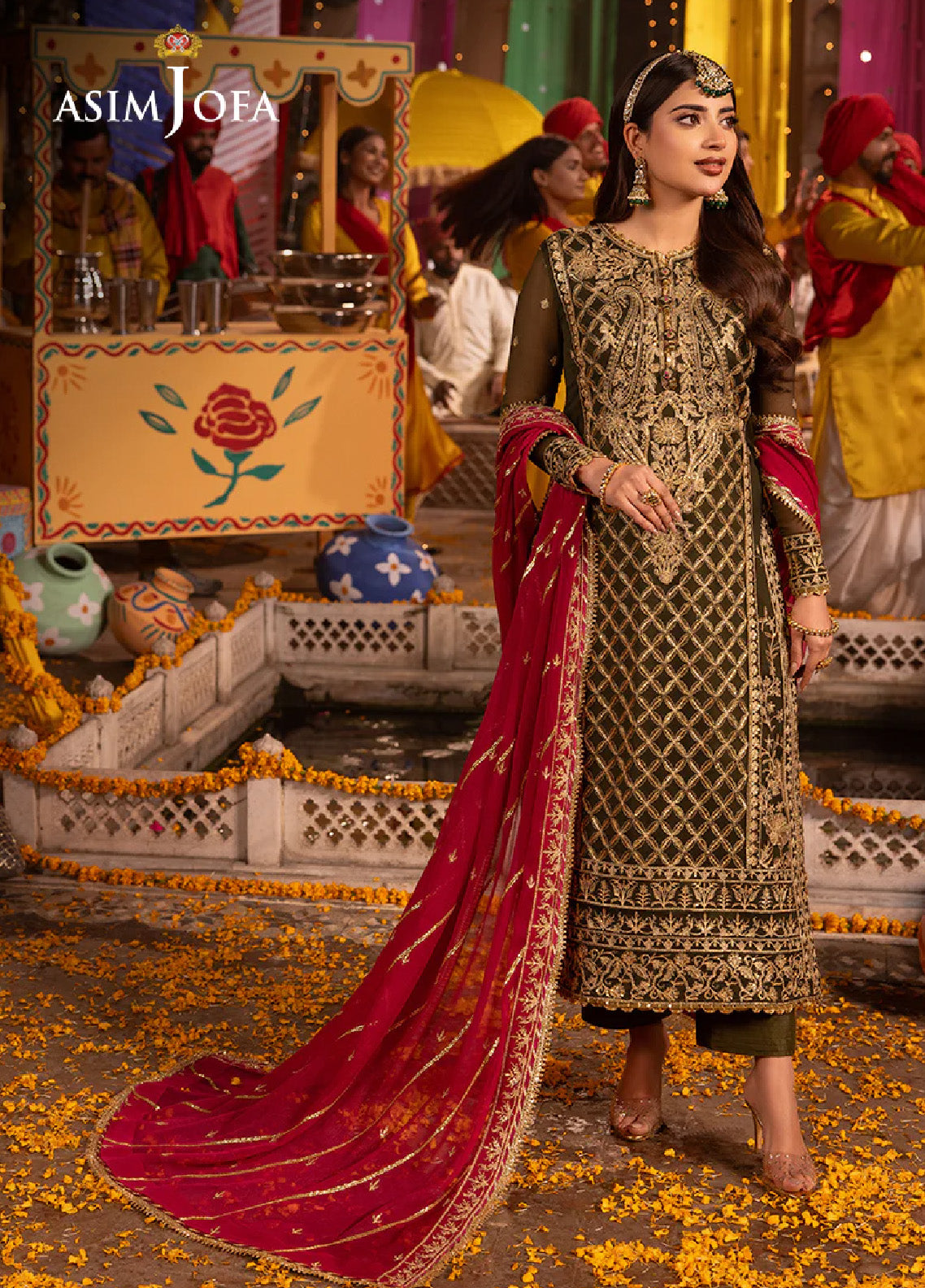Chamak Damak By Asim Jofa Luxury Festive Embroidered Lawn 3 Piece Unstitched Suit AJ24CD AJCD-27 Chamak Damak By Asim Jofa Luxury Festive Embroidered Lawn 3 Piece Unstitched Suit AJ24CD AJCD-27