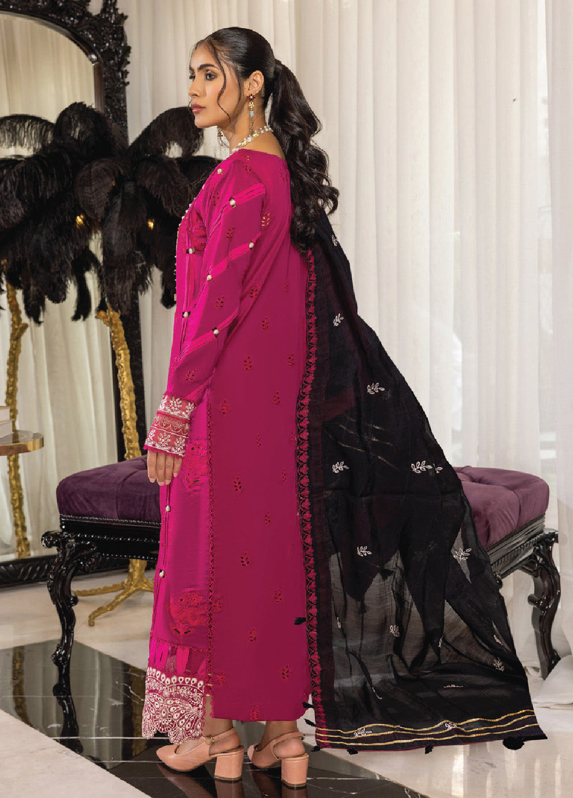 Charlotte By Humdum Embroidered Chikankari Lawn 3 Piece Unstitched Suit HD24CEL-01 Charlotte By Humdum Embroidered Chikankari Lawn 3 Piece Unstitched Suit HD24CEL-01