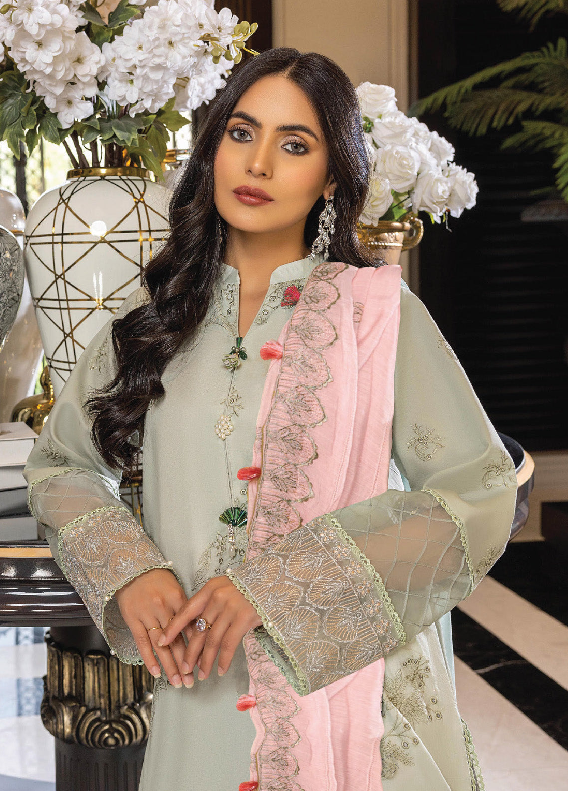 Charlotte By Humdum Embroidered Chikankari Lawn 3 Piece Unstitched Suit HD24CEL-05 Charlotte By Humdum Embroidered Chikankari Lawn 3 Piece Unstitched Suit HD24CEL-05